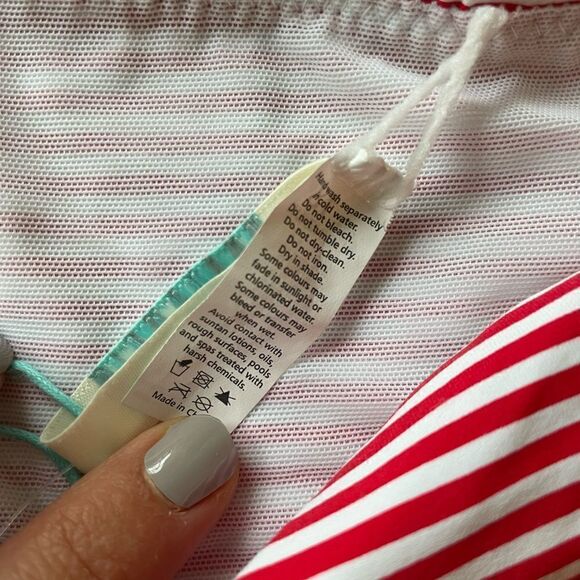 SEA LEVEL Sorrento Stripe High Waist Gathered Side Bikini Bottoms Size 14 - Picture 7 of 8